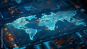 Explore an interactive map of the world displayed on a computer screen, with countries, continents, and oceans visible.