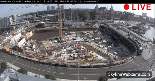 【LIVE】 Live Cam Amsterdam Central Station | SkylineWebcams