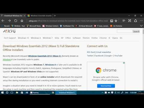 Where to download full package of Windows live essentials to reinstall after january 2017