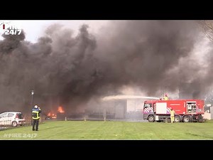 Brandweer - very large building fire in Urk (the Netherlands)