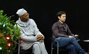 Samuel L. Jackson, Tobey Maguire, and Arcade Fire join Zach Galifianakis for an extra-festive Between Two Ferns. | Funny Or Die