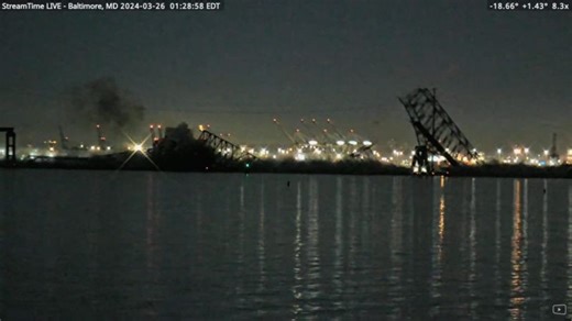 Video shows moment a Baltimore bridge collapses after ship collision