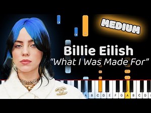 Billie Eilish What I Was Made For Piano Tutorial! (Medium)
