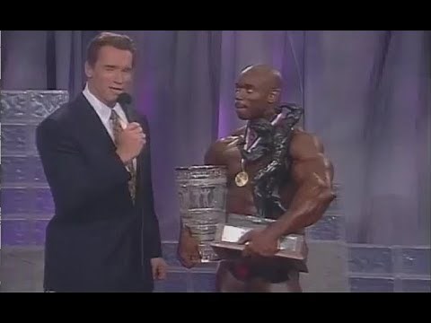 Arnold Schwarzenegger Interviews Flex Wheeler after winning Arnold Classic 1997