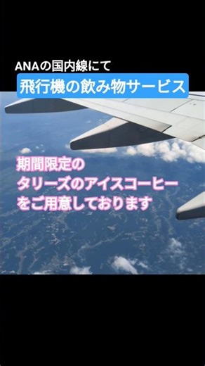 🧋飛行機の無料のドリンクサービス 期間限定のアイスコーヒーが選べた ANAの国内線にて #機内アナウンス #飛行機からの景色 #アイスコーヒー