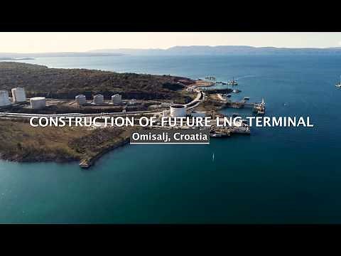 Construction of future LNG terminal in Omisalj, Croatia.