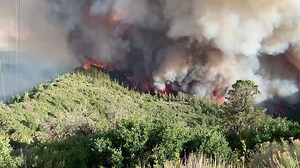 The East Canyon Fire, burning west of Durango, has caused some evacuations near Mancos and has grown to nearly 1,000 acres. This video was taken by Division of Fire Prevention Control Battalion Chief Charles Lanoue. https://bit.ly/2Y0XuyG | Denver7