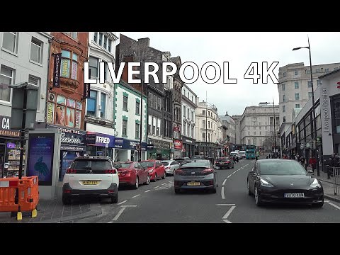 Liverpool 4K - Driving Downtown - England Soccer