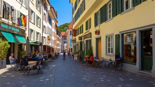 4K Walking in Baden Switzerland – Sunny Day Tour in the Historic Old Town