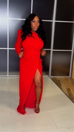 Sherri | After a few hilarious slip-ups 😅, I served it with some pure red-hot energy 🔥 💃❤️ #RedDressMagic #sherrishepherd #ItDependsChallenge... | Instagram