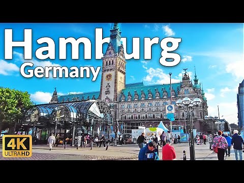 Walking Tour of Hamburg, Germany (4k Ultra HD, 60fps) - 2022 Summer City Tour