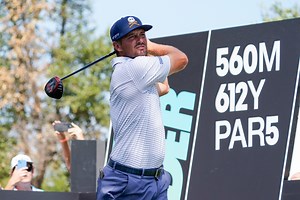 WATCH: YouTube golf icon reacts to Bryson DeChambeau's drive in Break 50 preview