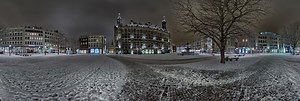 Aachen Markt night view in winter 360 Panorama | 360Cities