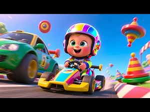 Race Car Track With Baby 🏎️🎶 Fun Racing Song for Kids | Toddler Car Adventure