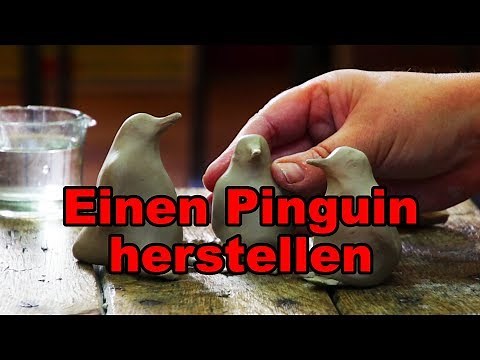 Einen Pinguin aus Ton formen - Tutorial deutsch (German) | 013
