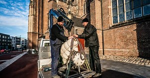 Beerdiertje heeft er een beresterke broer bij aan de voet van de Eusebiuskerk in Arnhem