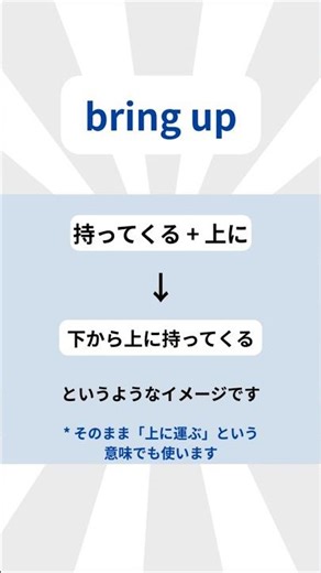 bring up のイメージ
