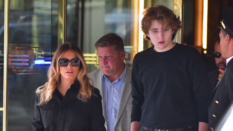 Barron trump towered over his mother while spotted in Manhattan