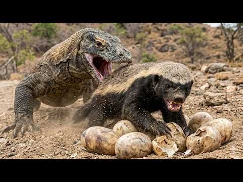 A Honey Badger Stranded on Komodo Dragon Island Faces the Island’s Most Powerful Beast