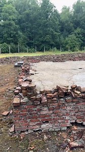 Ruins of gas chamber and crematorium V at the site of Auschwitz II-Birkenau. The gas chamber was divided into three smaller rooms: 98.19, 95.34, and 43.25 square meters, totaling 236.78 square meters. Instead of windows, the chambers had 30 x 40 cm openings in the exterior walls, covered with gas-tight flaps. To the right of the entrance to the crematorium was a large undressing room. Behind the undressing room was a space where an eight-retort crematorium furnace was installed. On 25/26 January