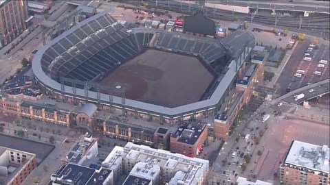 The grass is gone from Denver's Coors Field