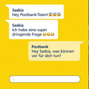 Du hast Fragen zu Produkten oder Services der Postbank? Stell Sie uns! Viele Fragen haben wir außerdem bereits hier ➡️ https://pbnk.io/FAQ für dich beantwortet. | Postbank