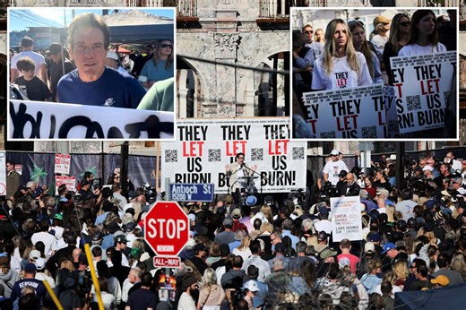 Palisades Fire protest live updates: Furious protesters chant, ‘Fire them all,’ during ‘They Let Us Burn’ march