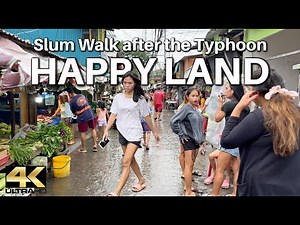 SLUM WALK in Tondo after a Typhoon | Inside a Slum Home Philippines [4K]