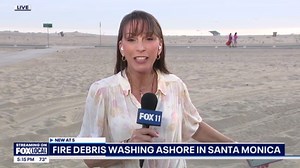Palisades Fire debris washing up on Santa Monica beaches