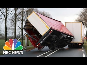 Deadly Storm Makes Crossing The Street A Battle In The Netherlands | NBC News