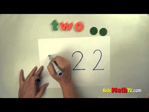 Number two ( 2 ) lesson - tracing, spelling and writing numbers - Kindergarten & 1st grade