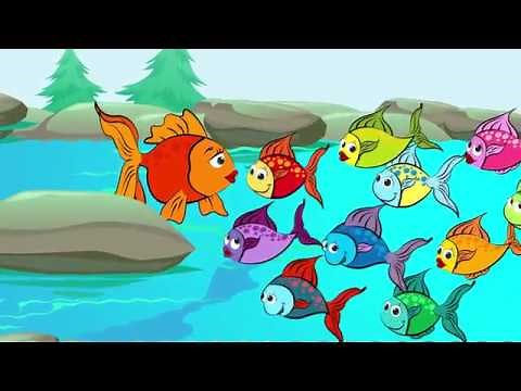 10 Kleine visjes die zwommen naar de zee - Kinderliedjes met tekst