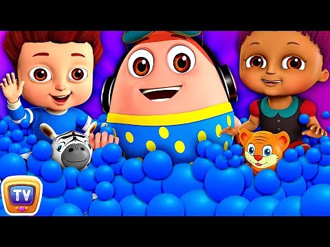 Kids Learn the Color Blue in a Ball Pit with Surprise Eggs - ChuChu TV Toddler Videos for Babies