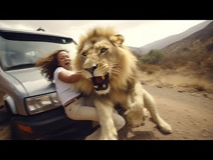 Woman Tries to Pet Lion During Safari Tour...