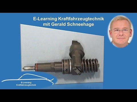 Pump nozzle unit structure and function diesel engine. E-learning, automotive technology