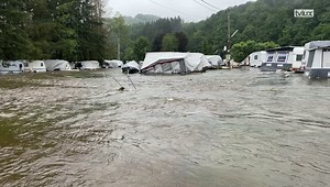 La situation s’améliore ce matin à La Roche-en-Ardenne, mais reste critique à certains endroits comme ici au camping Benelux | TV Lux