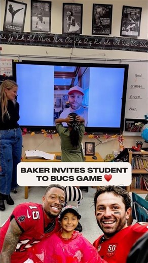 Baker surprised Emiliana from Mrs. Crippen's class with tickets & field passes 🙏 #bakermayfield