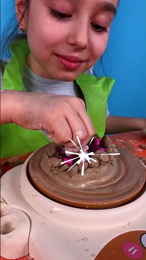 🎨 What Is She Making With That Pottery Clay? #shorts #kids