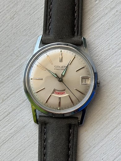 Vintage 1960's Gruen Precision Swiss Made Mechanical Watch With Unique Day-date - Etsy