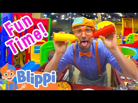 Fun Play Time With Blippi at The INDOOR PLAYGROUND! | Learn & Explore | Educational Videos for Kids