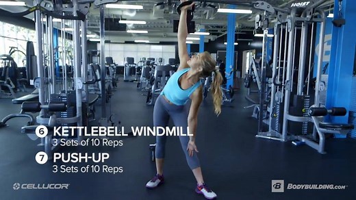Try Alex's heavy upper-body workout! BENCH PRESS 5 sets of 5 reps SUPERSET DUMBBELL SUMO DEADLIFT HIGH PULL 3 sets of 10 reps LATERAL RAISE 3 sets of 10 reps SUPERSET SINGLE-ARM DUMBBELL ROW 3 sets of 10 reps ARNOLD PRESS 3 sets of 10 reps SUPERSET KETTLEBELL WINDMILL 3 sets of 10 reps PUSH-UP 3 sets of 10 reps | Bodybuilding.com