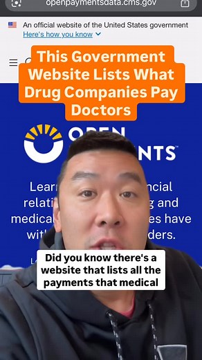 Comment DOCTOR to get the government website so you can look up your medical providers. Did you know there’s a government website that lists all the payments doctors (and other medical professionals) receive from drug and medical device companies? You can search by medical provider, hospital, or the company itself and it’s completely free to use. You can find out if your doctor receives payments from certain companies and make a more informed decision about your medical care. And just because yo