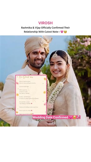 Wedding Of VIROSH 💗🥹💍#trendingshorts #viralshorts #rashmikamandanna #vijaydevarakonda
