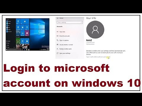 How to login to microsoft account on windows 10