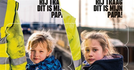 “Hey! Rij traag, dit is mijn papa!”: Nieuwe campagne langs R4 geeft wegenwerkers een gezicht