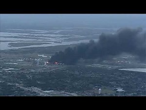 RAW VIDEO: Aerial video shows TPC Group plant in Port Neches burning hours after explosion