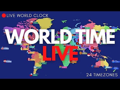 🔴 The Ultimate World Clock! Live Time In Each Country - On A Map🌎🕒