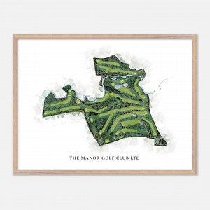 The Manor Golf Club Ltd, Angleterre - Carte aquarellée classique | Cadeau golfeur, oeuvre d'art murale de golf, impression d'affiche de golf, aménagement du parcours - Etsy France