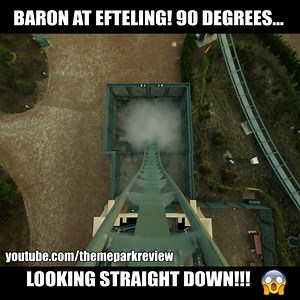 Baron at Efteling will drop you straight down 90 degrees! For more videos: http://www.youtube.com/user/themeparkreviewtpr?sub_confirmation=1 | Theme Park Review