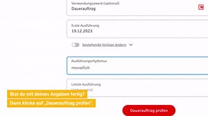 Sparkasse Online-Banking: Dauerauftrag einrichten